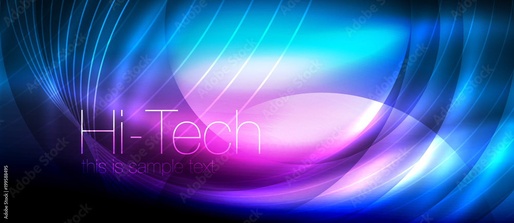 Glossy light effect neon glowing waves, shiny lights Glossy light effect neon glowing waves, shiny lights