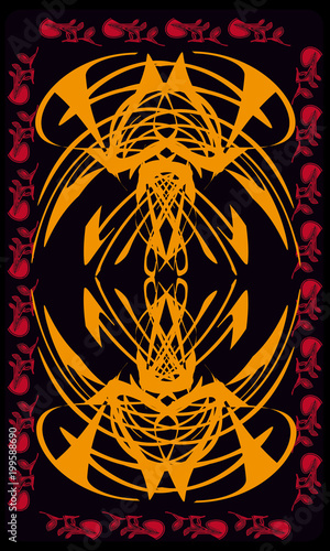 Tarot cards - back design.  Abstract pattern