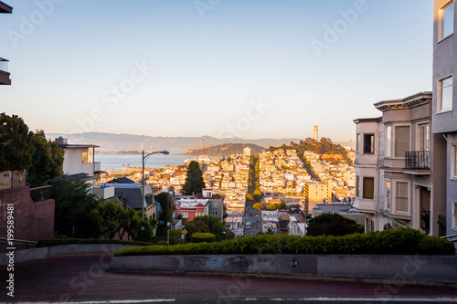 Canvas Print San Francisco, California Cityscape at Sunset