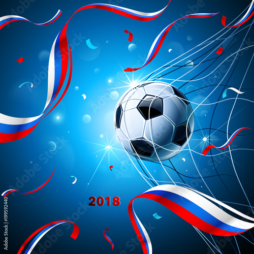 Soccer Ball with Confetti. Vector 