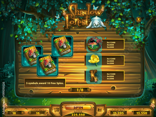 Playing field slots game for Shadowy forest GUI
