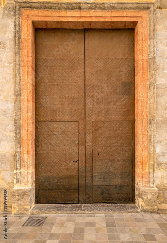 Leather covered door in Valencia Spain