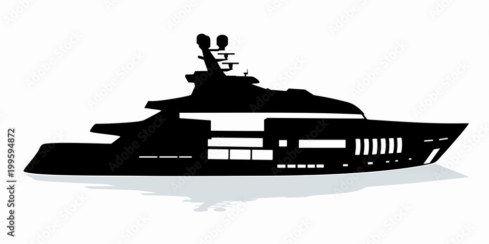 silhouette of yacht. vector drawing Stock Vector Adobe Stock