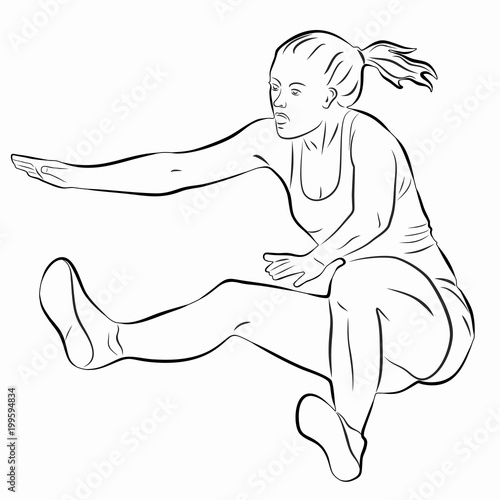 illustration of a long jumper , vector draw