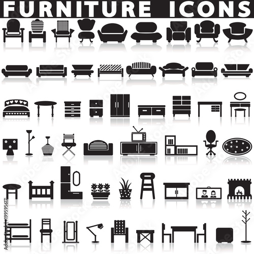 furniture icons set