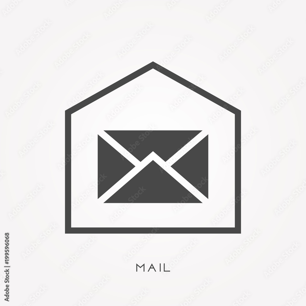 Silhouette icon mail Silhouette icon mail