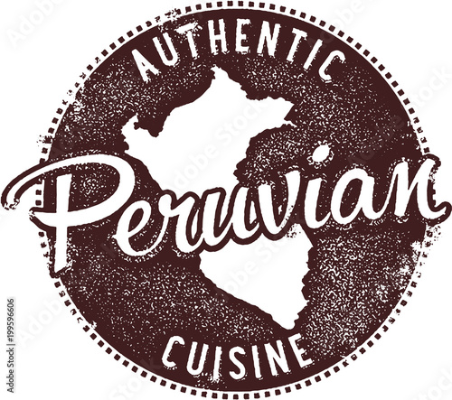 Authentic Peruvian Food Menu Design Stamp