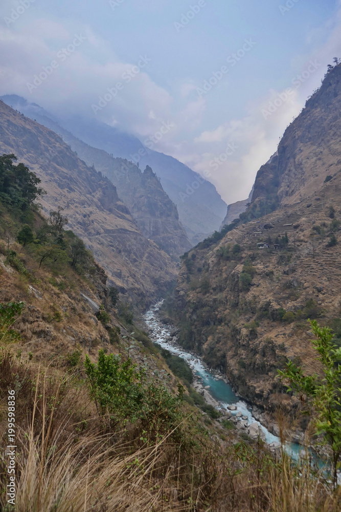 Marsyangdi-Tal, Annapurna-Massiv, Himalaya
