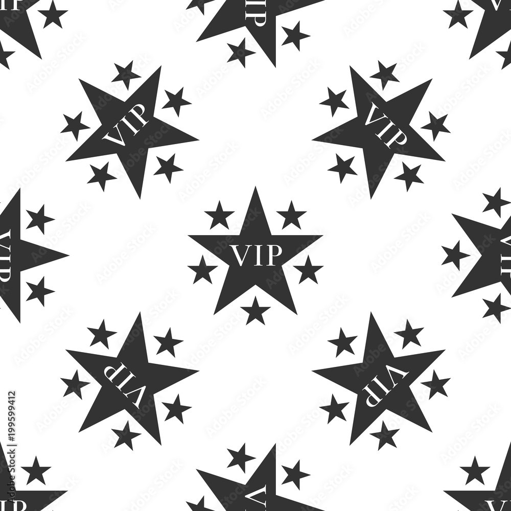 Star Vip With Circle Of Stars Icon Seamless Pattern On White Background Flat Design Vector Illustration Stock Vector Adobe Stock