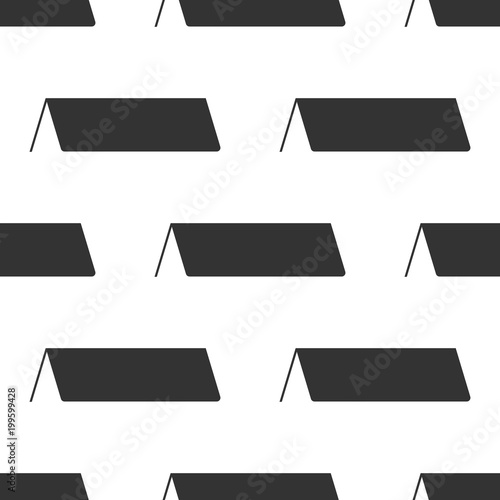 Blank paper table card icon seamless pattern on white background. Tent card icon. Flat design. Vector Illustration