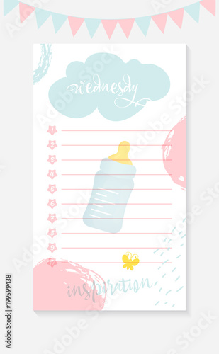 Wednesday Daily To do List for a mother of a newborn kid.