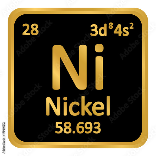 Periodic table element nickel icon.