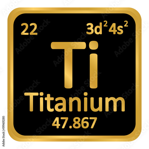 Periodic table element titanium icon.