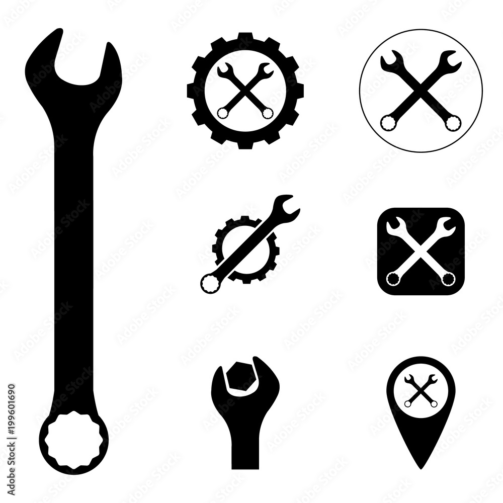 Wrench icon, logo. Images repair Stock Photo Adobe Stock