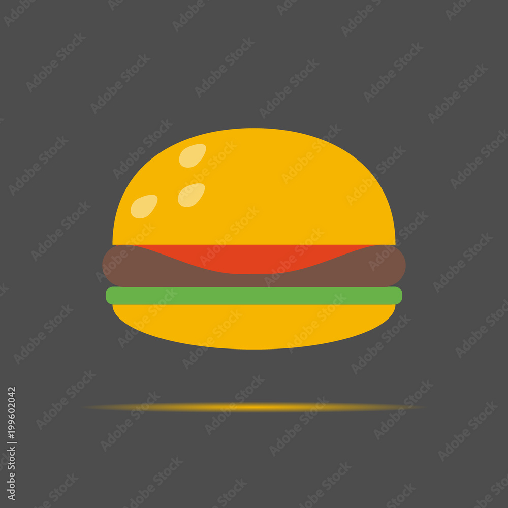 hamburger icon with long shadow. flat style vector illustration hamburger icon with long shadow. flat style vector illustration