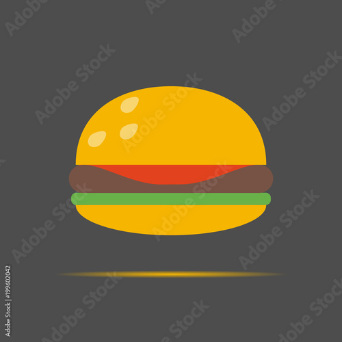 hamburger icon with long shadow. flat style vector illustration