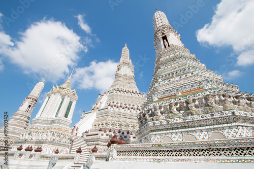 Wat Arun temple  one of landmark Chao Phraya river in Bangkok Thailand.