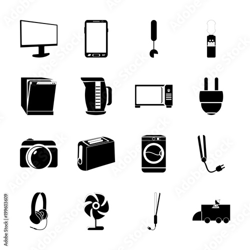 icon Electronic with wash, spoon, housekeeping, breakfast and phone