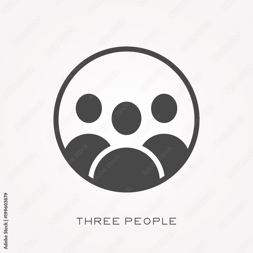 Silhouette icon three people Silhouette icon three people