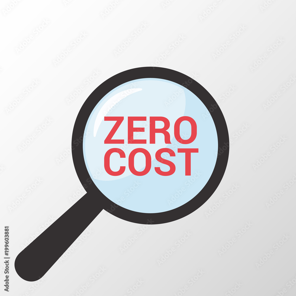 Business Concept: Magnifying Optical Glass With Words Zero Cost Business Concept: Magnifying Optical Glass With Words Zero Cost