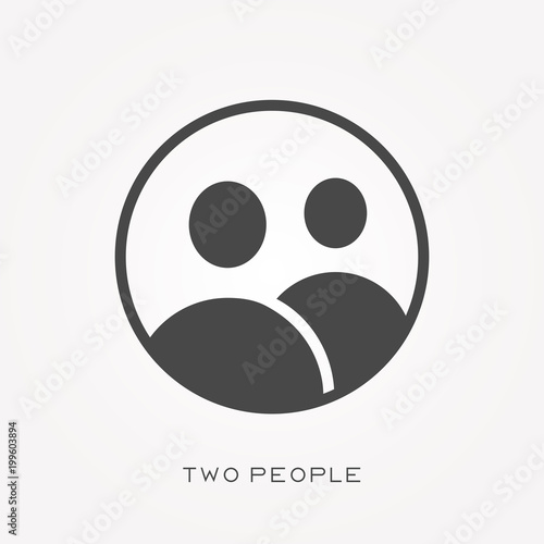 Silhouette icon two people