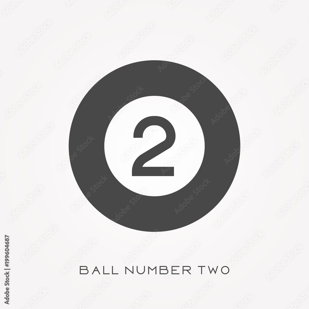 Silhouette icon ball number two Silhouette icon ball number two