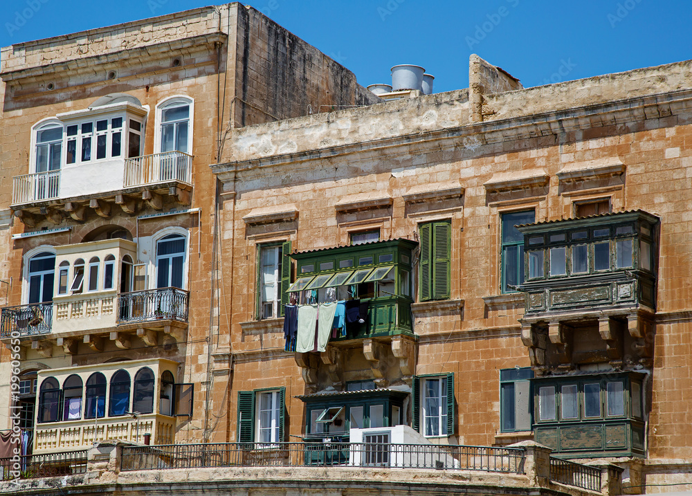 Architecture style in Europe. Old building in Malta
