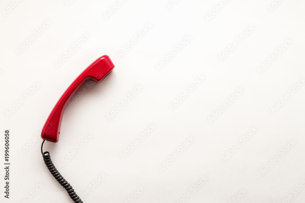 Handset on the pastel colorful background top view flat lay with copy space Handset on the pastel colorful background top view flat lay with copy space