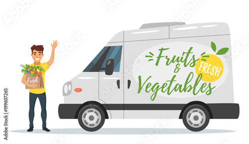 fruit and vegetables delivery car