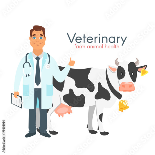 veterinarian doctor with cow