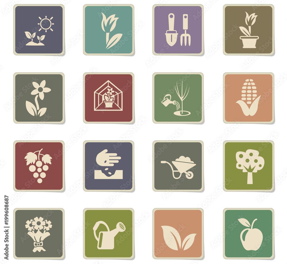 plants tools icon set plants tools icon set