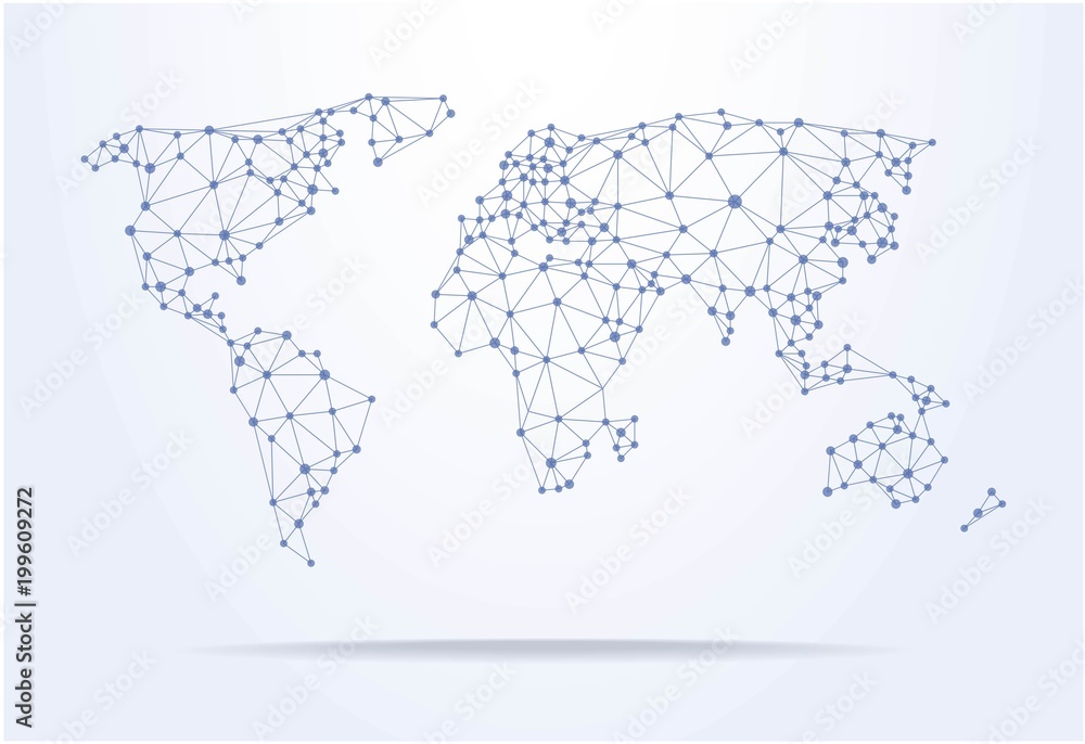 Polygonal world map Polygonal world map