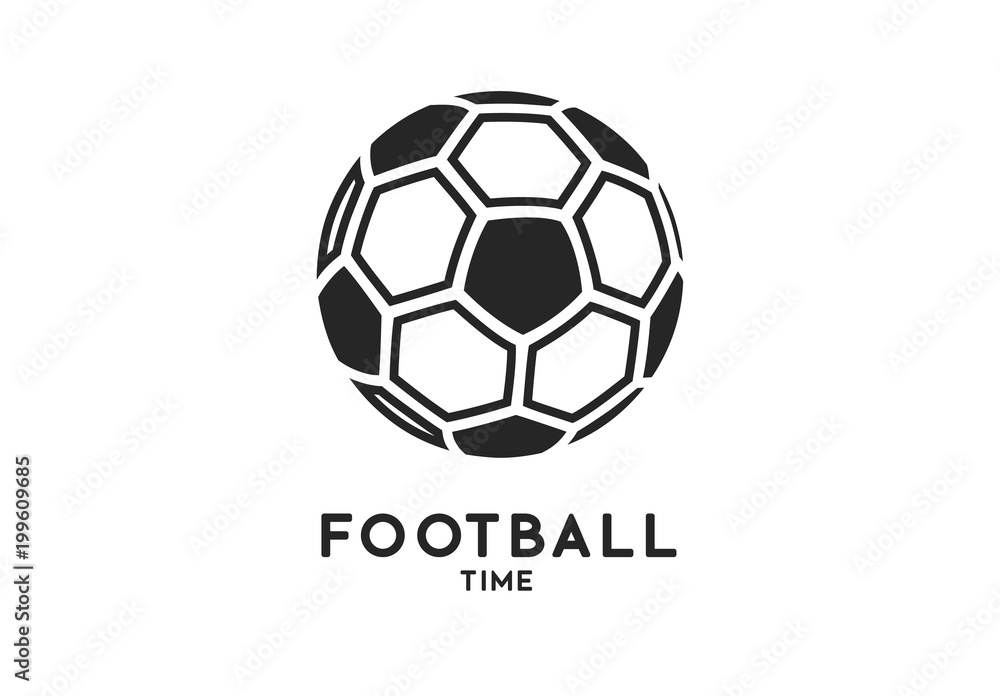 Football soccer ball icon isolated on white background. Vector illustration.