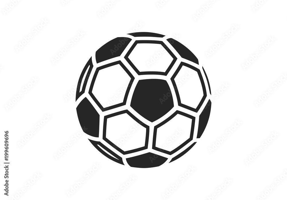 Football soccer ball icon isolated on white background. Vector illustration.