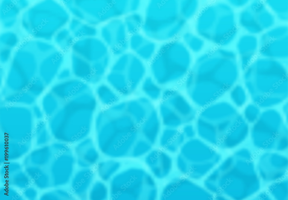 Blue sea surface background and ocean realistic view. Vector texture of liquid water
