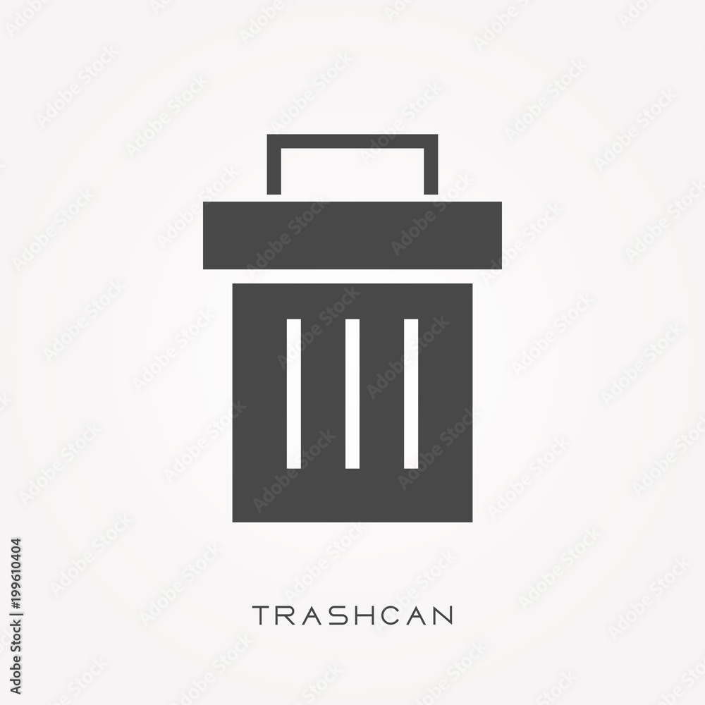 Silhouette icon trashcan Silhouette icon trashcan