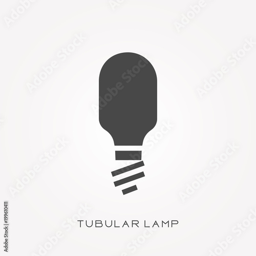 Silhouette icon tubular lamp