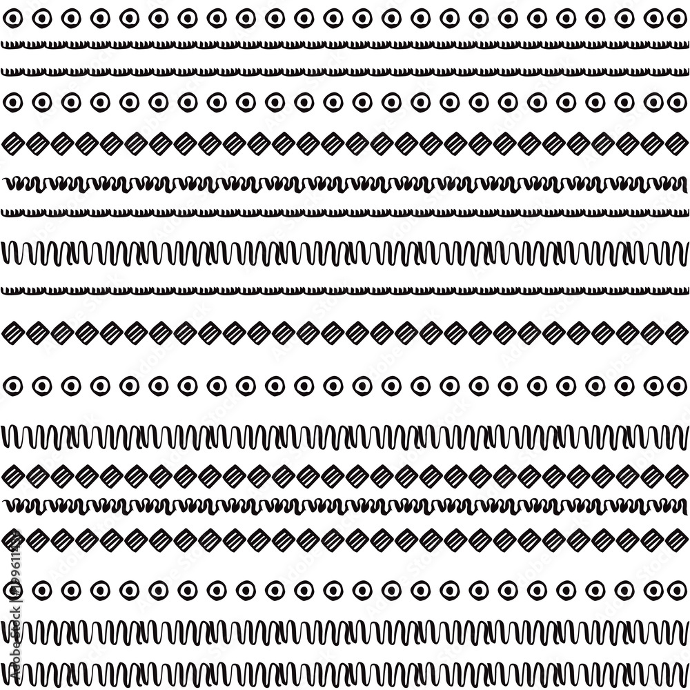 Set of pattern designs with tribal elements. Vector illustration. Set of pattern designs with tribal elements. Vector illustration.