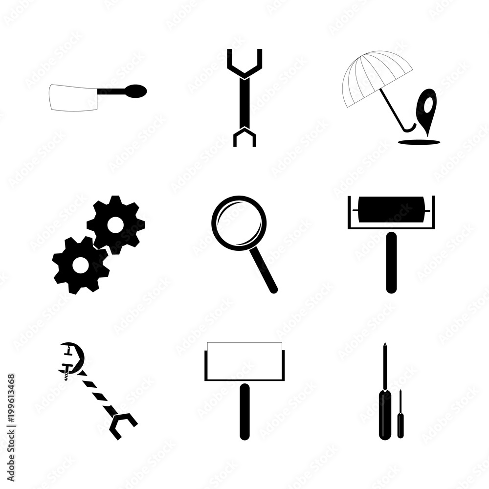 icon Instruments And Tools with breakfast, gps, change, look and handware icon Instruments And Tools with breakfast, gps, change, look and handware