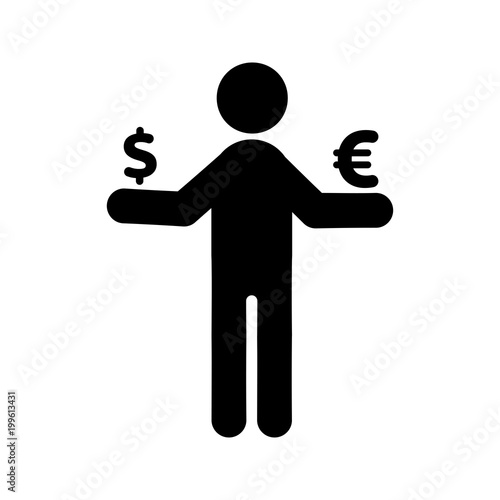 Comparison of the dollar and the euro icon