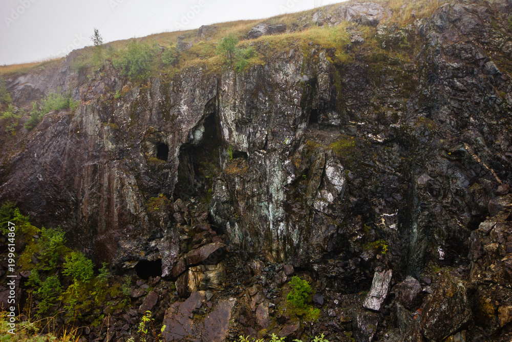Obraz premium Mining technology ore collapsed zone huge cavern