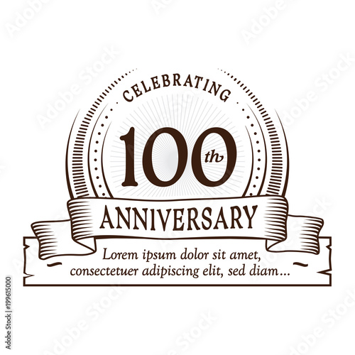 100th anniversary design template. Vector and illustration. 