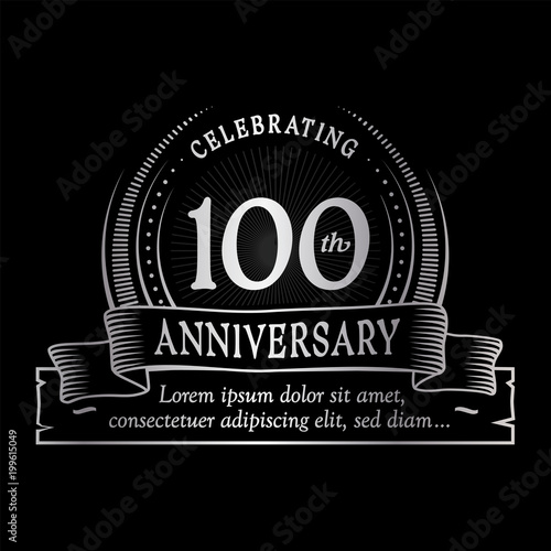 100th anniversary design template. Vector and illustration. 