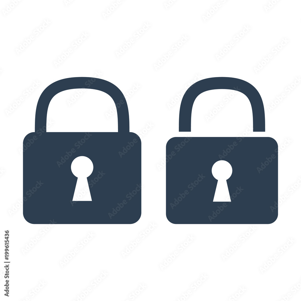 Lock icons set on white background. Lock icons set on white background.