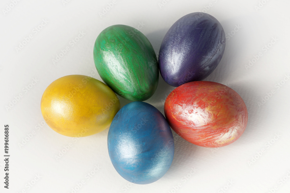 Perfect colorful handmade easter eggs isolated on a white Perfect colorful handmade easter eggs isolated on a white