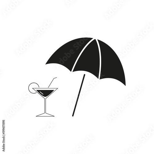 Holiday umbrellar cocktail icons photo