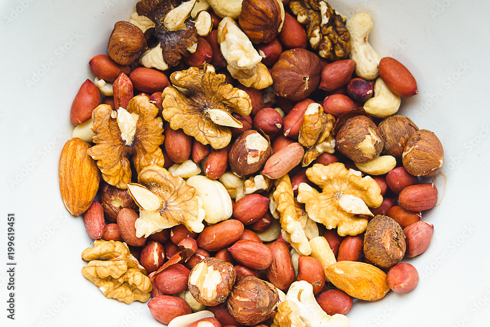 Mixed Nuts. Healthy food and snack. Top view