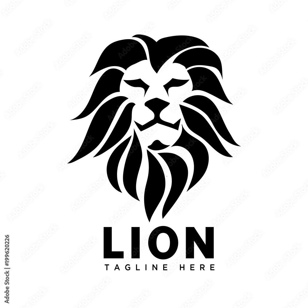 elegant brave lion profile art logo Stock Vector | Adobe Stock