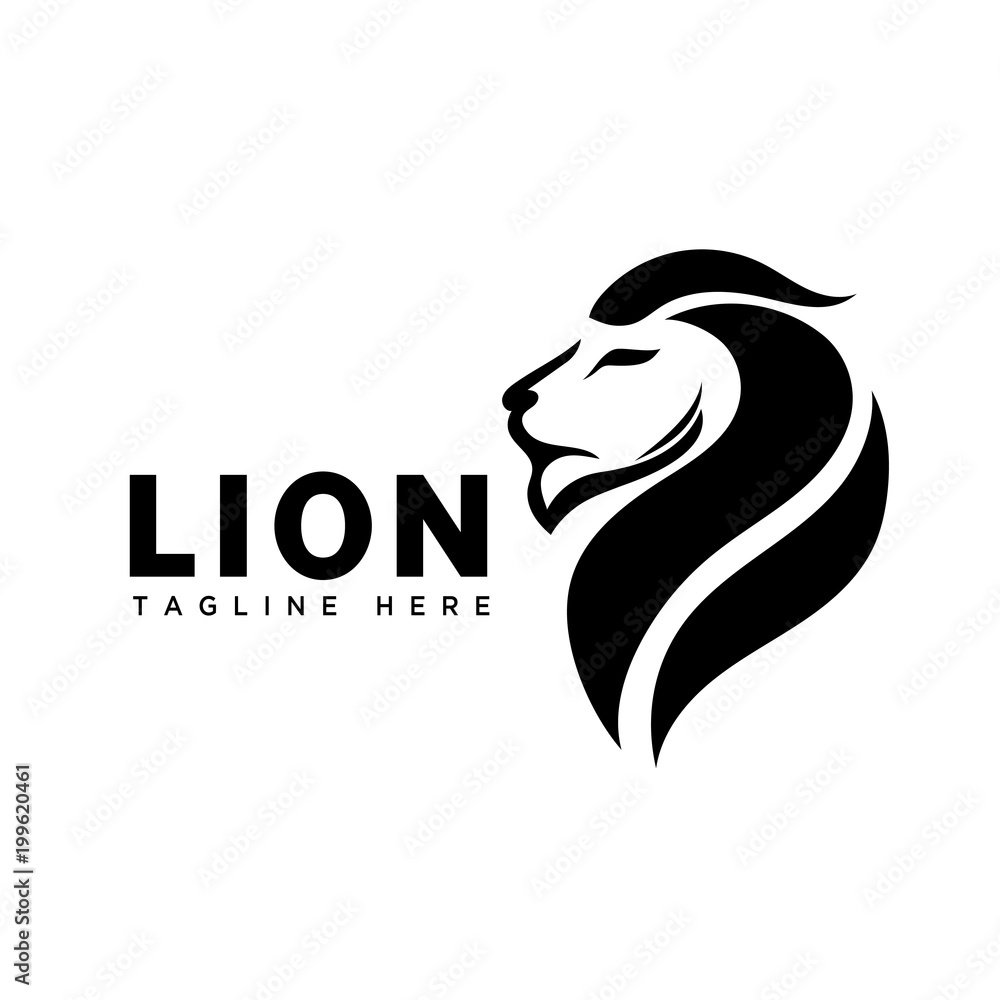 simple elegant head lion art logo simple elegant head lion art logo