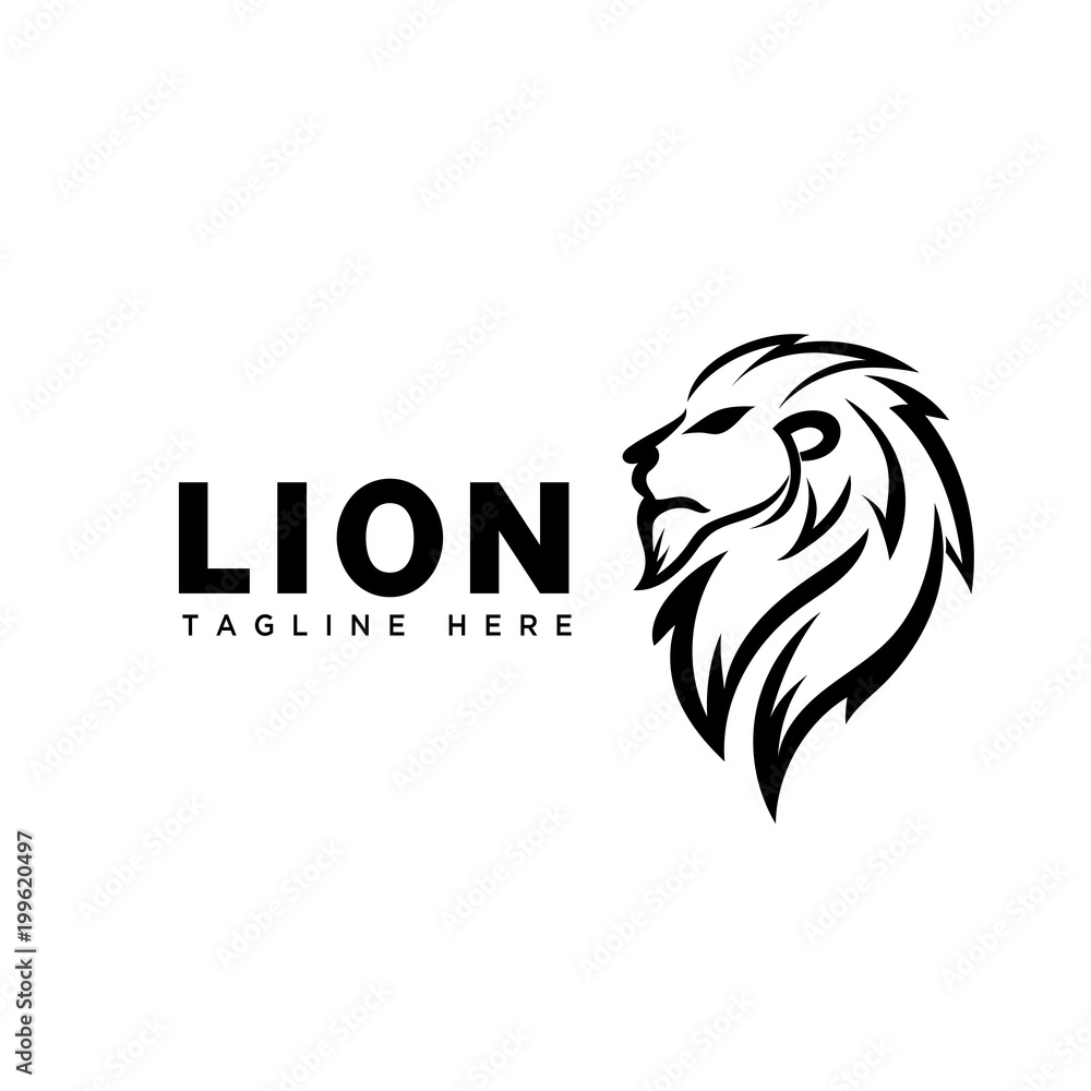 profile lion art logo